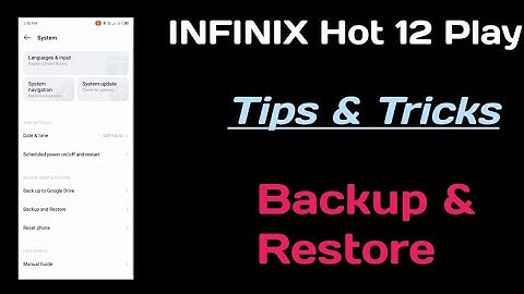 INFINIX Hot 12 Play phone setting setup 👉 Backup & Restore