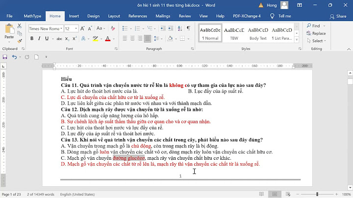 File trắc nghiệm Sinh 11 chương 1