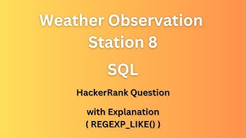 Weather Observation Station 8 | Using SQL | REGEXP_LIKE | HackerRank Question