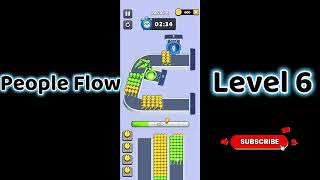 People Flow Level 6 Walkthrough 🚶‍♂️🧩 | Crowd Puzzle Game Guide | Go Answer