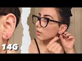 Stretching my ears for the FIRST TIME!! // 16g - 14g