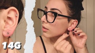 Stretching my ears for the FIRST TIME!! // 16g - 14g