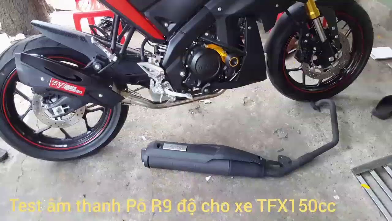 Pô R9 Độ pô R9 cho xe TFX 150cc - Hoàng Trí Shop - YouTube