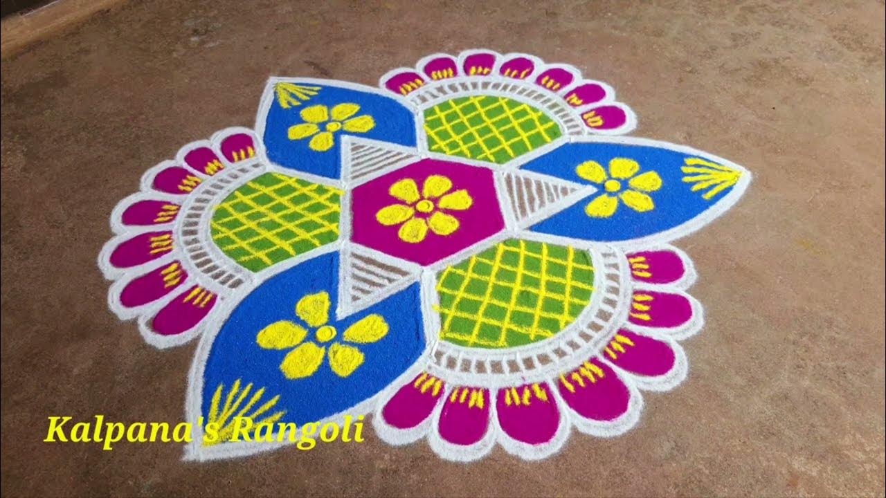 Panguni Utheram Special flowers  padi kollam unique easy rangoli ...