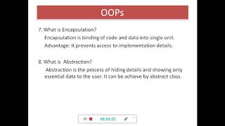 Object Oriented Programming Concepts#OOP Interview Question