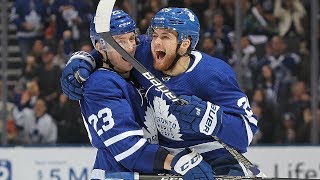 William Nylander rifles shot top shelf for his first goal of the season