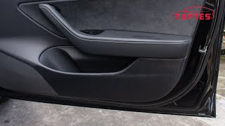 Carbon Fiber Front Door Anti Kick Pad Protective Trim For Tesla Model X 16-19 