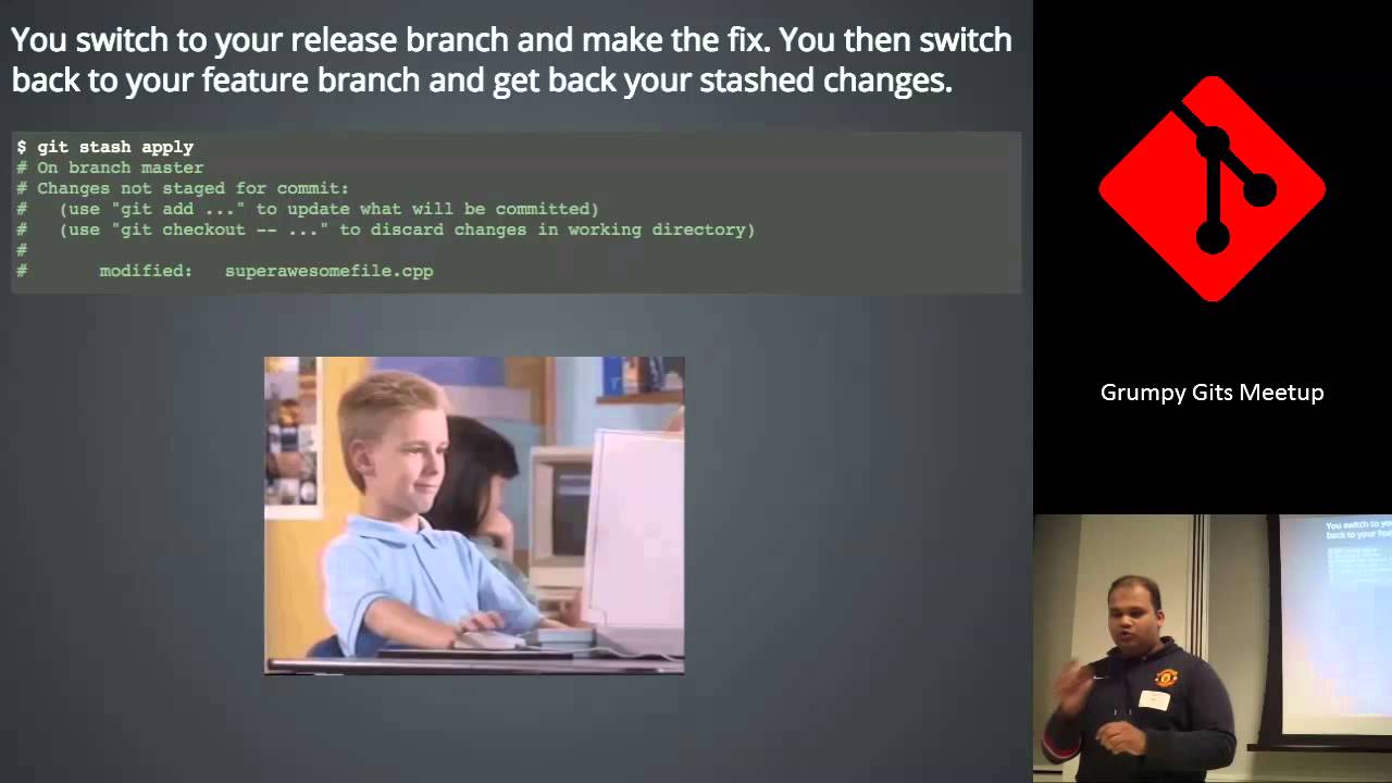Lightning Talk: Stashing, yo! - Grumpy Gits Meetup - YouTube