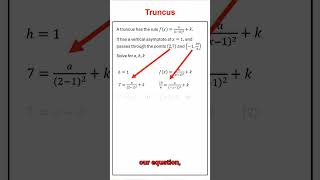 Solving Unknowns In A Truncus #maths #mathematics #vce #mathmethods