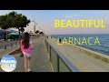 The most famous promenade of Larnaca 2022 - Finikoudes beach | Beautiful Walk [4K 60fps]