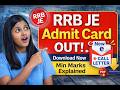 RRB JE Admit Card OUT | How to Download + Minimum Marks Criteria Explained
