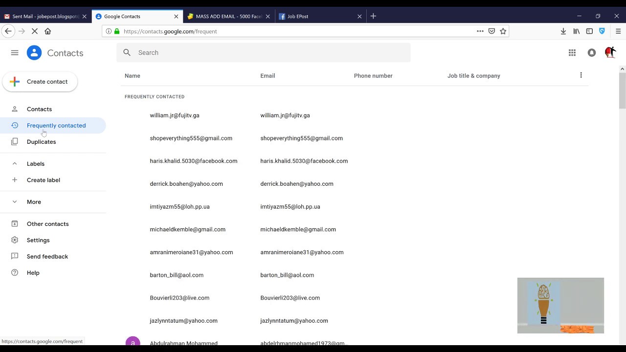 How to add 100 to 5000 Gmail contacts at once  / Email Marketing/ Increase Traffic