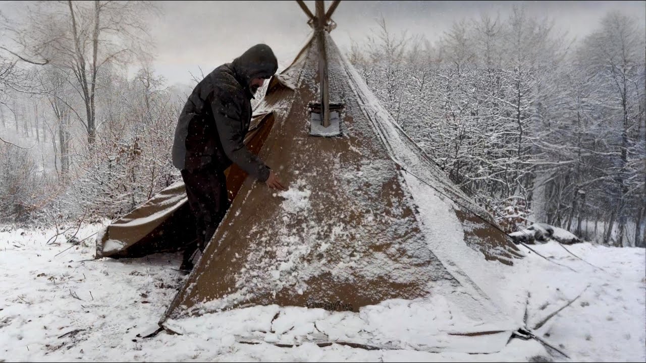 Buried in Snow – 4 Days of Harsh Winter Camping in a Heated Tent