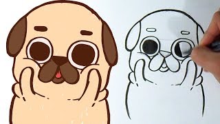 How to draw Cute  Puppy Pug