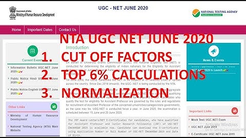 NTA Calculations UGC NET June 2020 | Cutoff Factors | Top 6% | Normalization ( 300 to 100 )