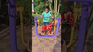 cute baby enjoying lakadi ki Kathi 🚴🏍️🎉