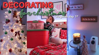 *VLOGMAS DAY 1* decorating for christmas l + haul! 🎄🎅🏽