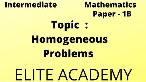 Homogeneous Problems; Chapter -Pair of Straight lines; @EAG