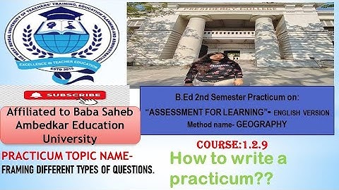 B.Ed 2nd Semester Practicum. Course 9.English Version.Framing Different types of questions .