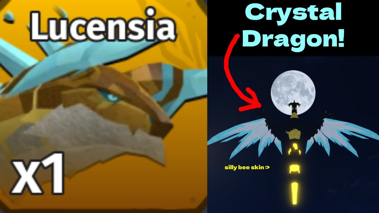 Kosing as the powerful crystal dragon Lucensia in Creatures of Sonaria!