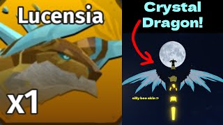 Kosing as the powerful crystal dragon Lucensia in Creatures of Sonaria!
