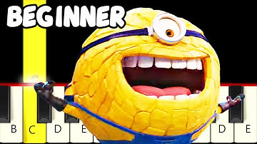 The Mega Minions Song  - Despicable me 4 - Fast and Slow (Easy) Piano Tutorial - Beginner