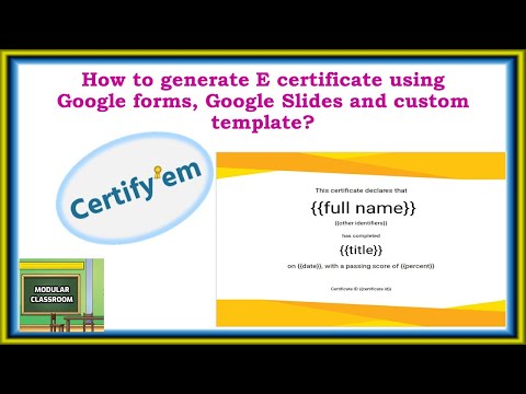 How to generate E certificate using Google forms,Google Slides  and custom template?