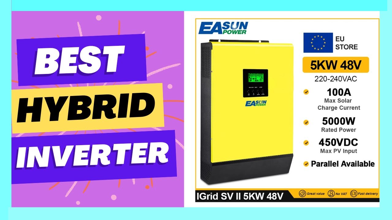 EASUN POWER 5000W Hybrid Solar Power Inverter 48v 230vac Grid Tied ...