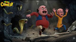 Motu Patlu Phanse Saapon Ki Gufa Mein | Funny Motu Patlu Cartoons for Kids | Wow Kidz Comedy