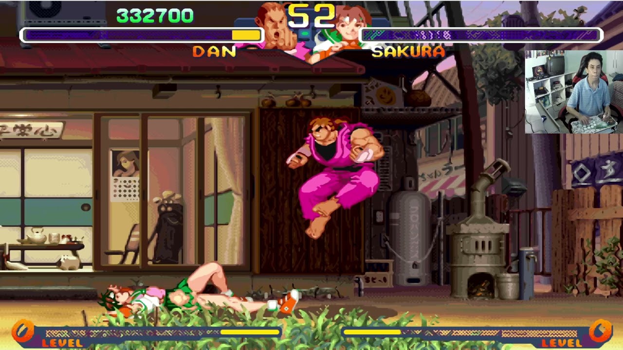STREET FIGHTER ZERO 2 RODOVIARIA DAN HABIKI VS SAKURA (HARD) GAMEPLAY