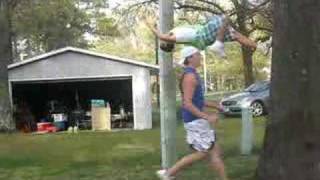 Doin backflip off tree