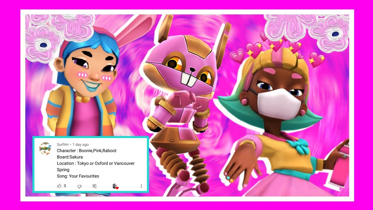 Pink , Bonnie and Rabbot | Subway Surfers | Request By @SurfHir