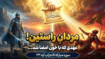 تلاوت زیبای سوره مبارکه احزاب آیه 23 با ترجمه گویا به زبان فارسی