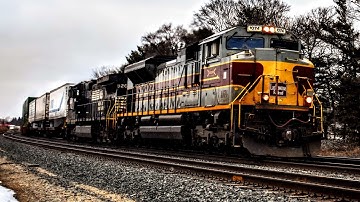 NS 1074 LACKAWANNA Heritage Leading NS 20E Eastbound through Goshen, Indiana!