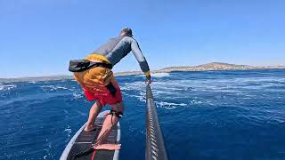 Downwind Foiling: Back in board shorts & excellent conditions.