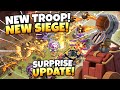 Super Dragons and NEW SIEGE MACHINE! Flame Flinger revealed in SURPRISE UPDATE! Clash of Clans