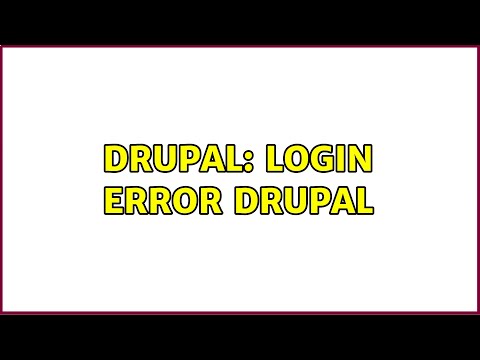 Drupal: Login Error drupal