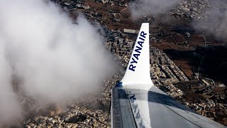 Surfing through some epic clouds! Ryanair 737 MAX-8-200 takeoff from Malta Airport