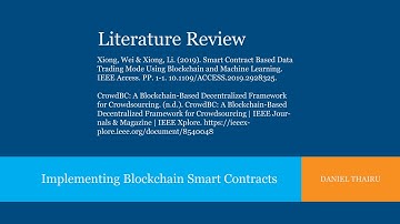 Implementing Blockchain Smart Contracts; Literature Review