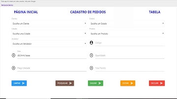 Planilhas Google - Conexão Página Web de Tela e Cadastro de Pedidos - Aula 93