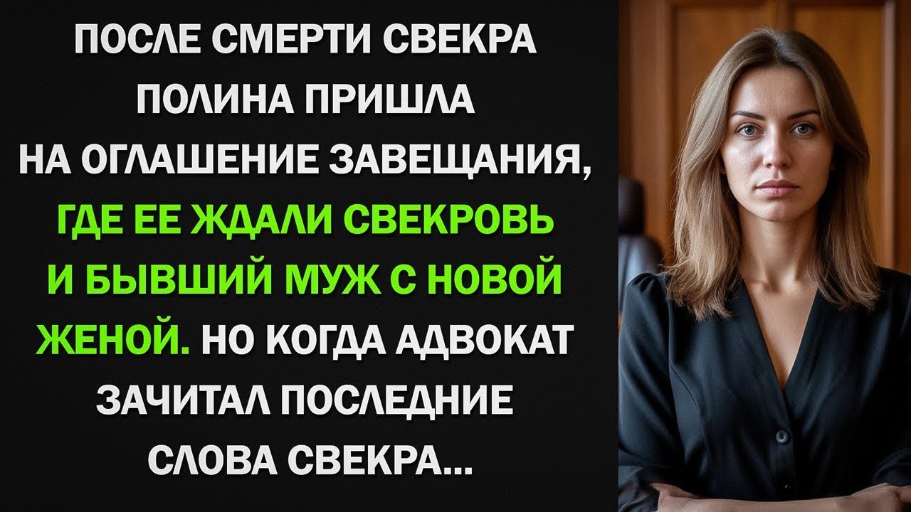 Полина пришла на оглашение завещания, где ее ждали свекровь, бывший муж и его новая жена...