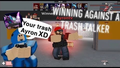TRASH TALKER RAGE QUITS! | Arsenal ROBLOX