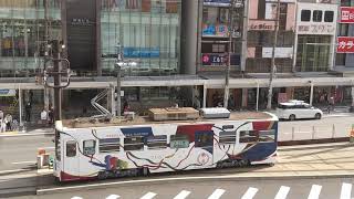 阪堺電車モ701形 あびこ道行き 天王寺駅前発車 モ351形浜寺駅前行き到着
