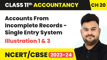 Accounts From Incomplete Records - Single Entry System -Illustration 1 & 3|Class 11 Accountancy Ch20