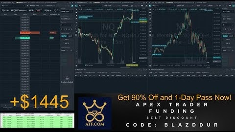 +$1445 Unedited - Live Futures Trading $NQ 90% Off Apex Trader Funding (ATF) discount code: BLAZDDUR