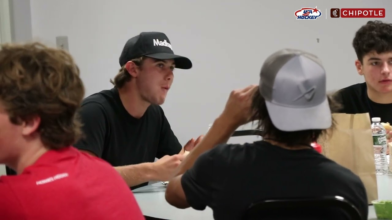 Jack Hughes & Trevor Zegras with Chipotle, Pushing each other to be their  best on and off the ice, with some help from Chipotle Mexican Grill.  #ChipotlePartner, By USA Hockey