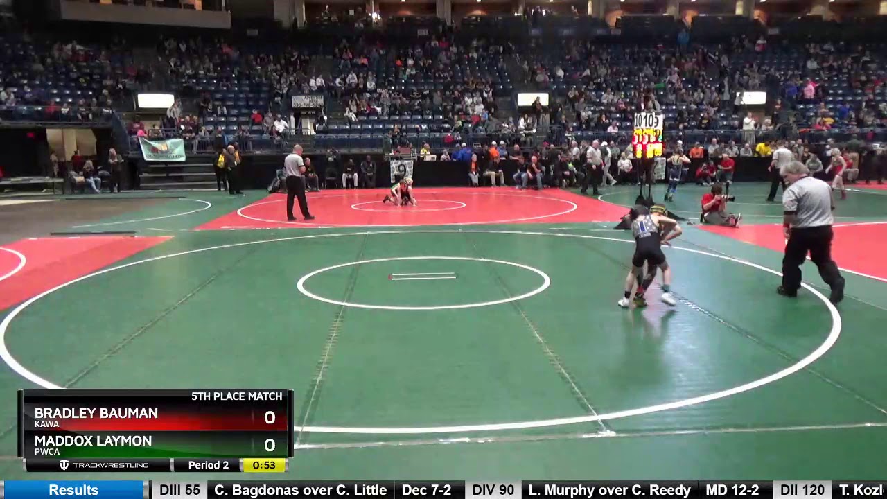 Bradley Bauman Kawa vs Maddox Laymon Pwca 2019 OAC State D3 60lbs 5th Place