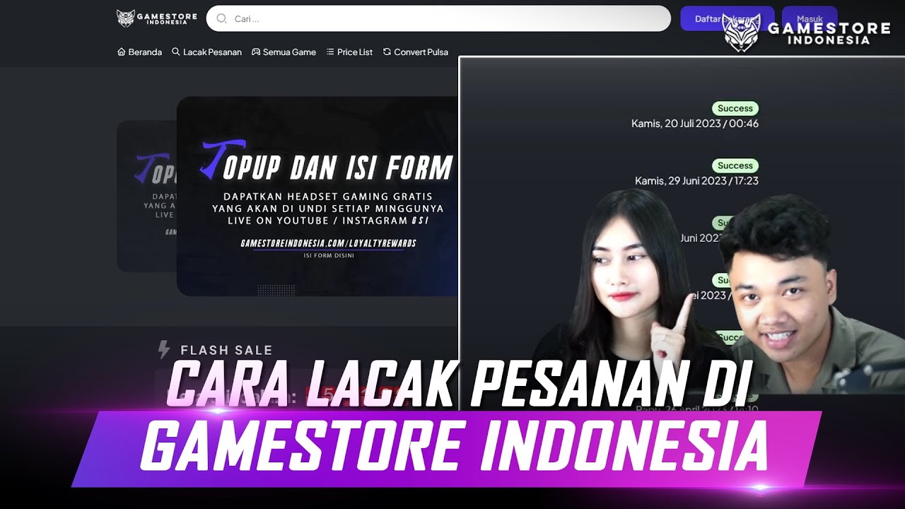 CARA LACAK PESANAN KALIAN DI GAMESTORE INDONESIA - YouTube