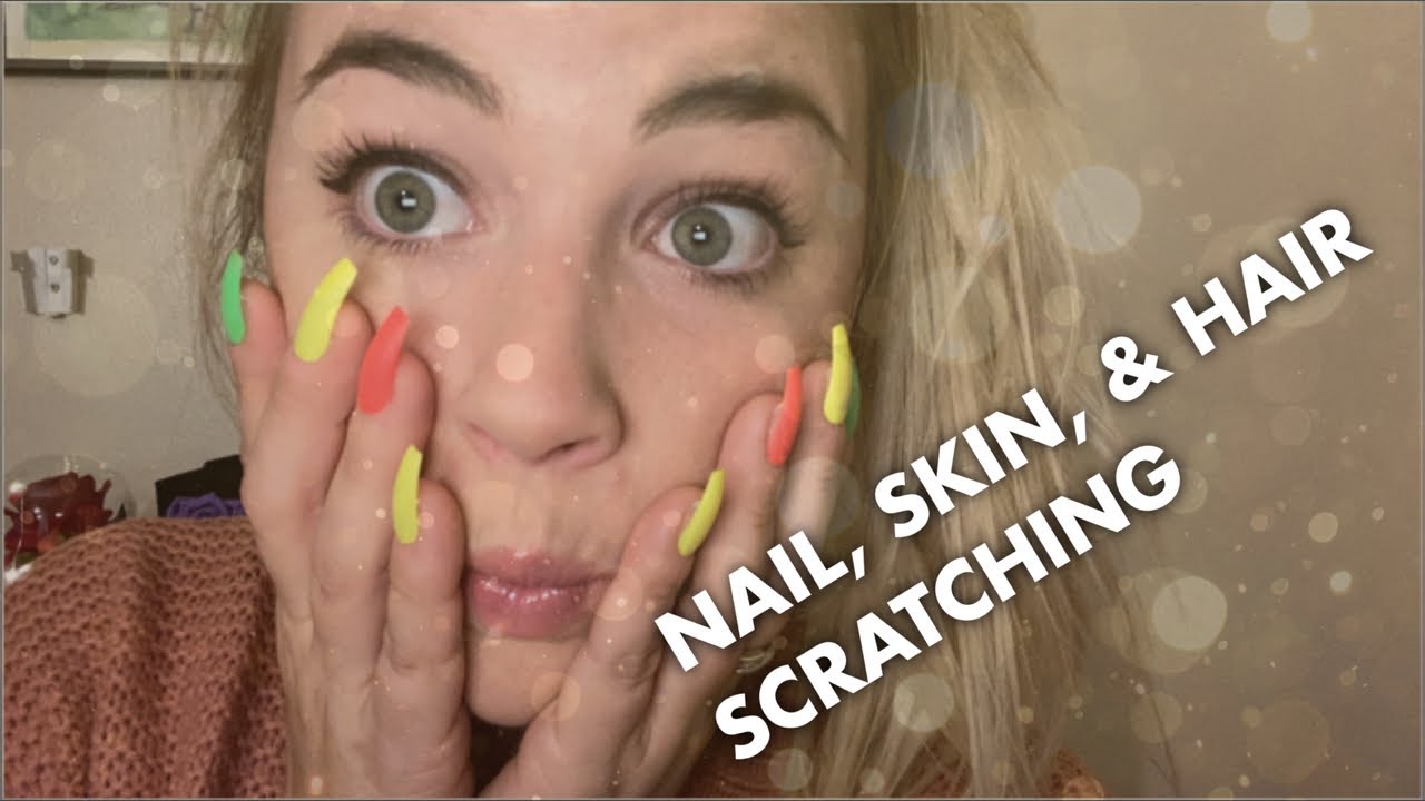 ASMR: Lofi/Fast nail, skin, & hair scratching with some tapping, tongue clicking & hand movements