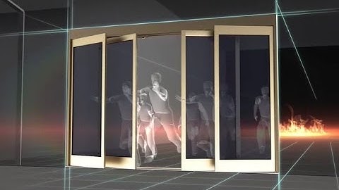 Emergency breakout automatic sliding door with swing out function